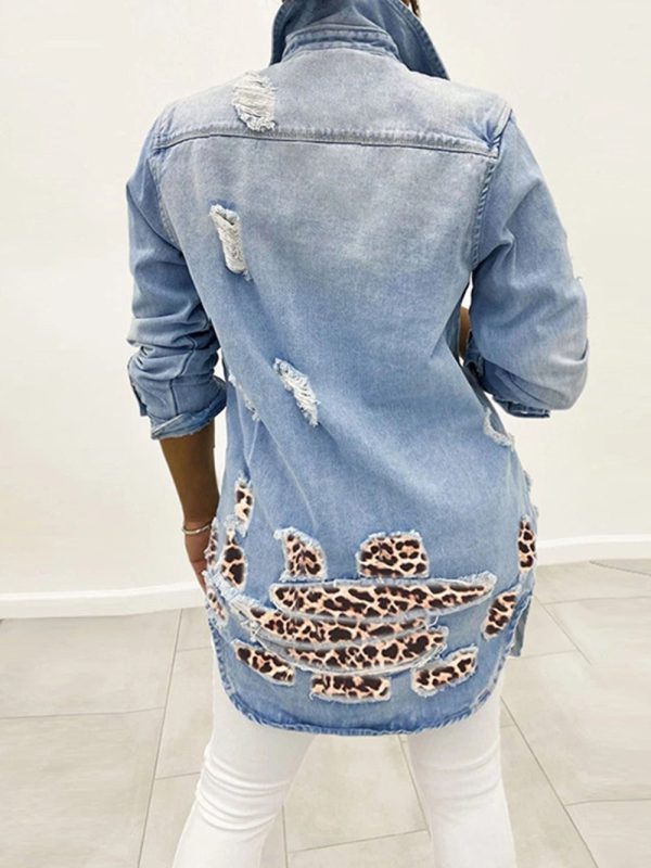 Yolande | Lange denim jas - Afbeelding 2