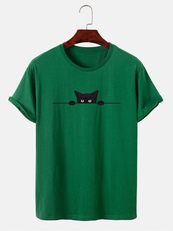 Guus | Black cat print T-shirt - Afbeelding 9