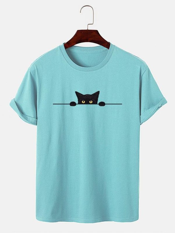 Guus | Black cat print T-shirt - Afbeelding 10