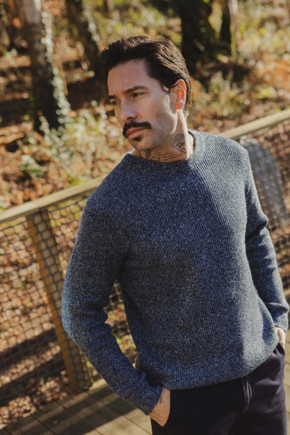 Gestreepte trui met ronde hals