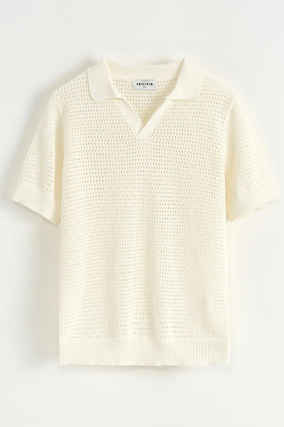 Effen poloshirt met korte mouwen en gaten