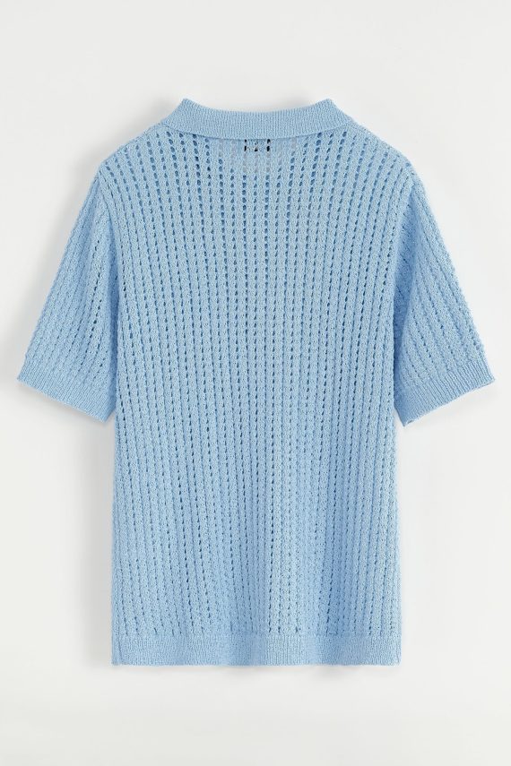 Effen poloshirt met korte mouwen en gaten