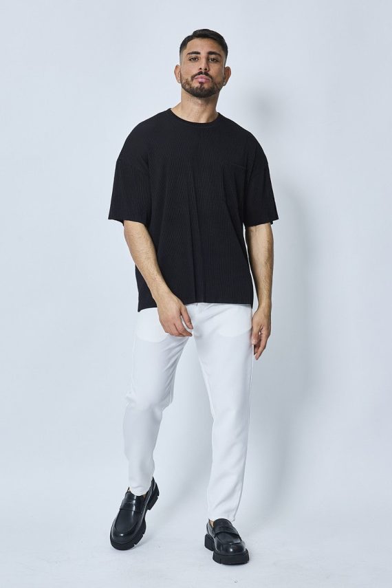 Oversized geplooid T-shirt