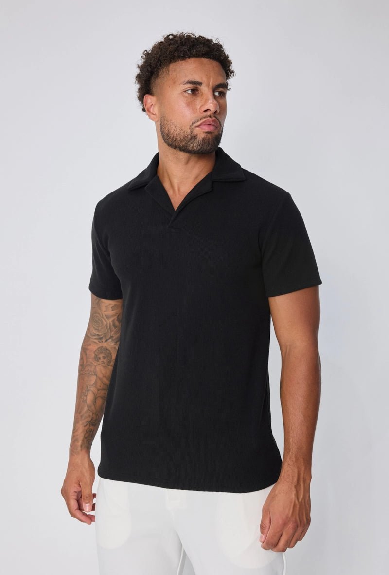 Effen poloshirt met V-hals en manchetten - Afbeelding 5