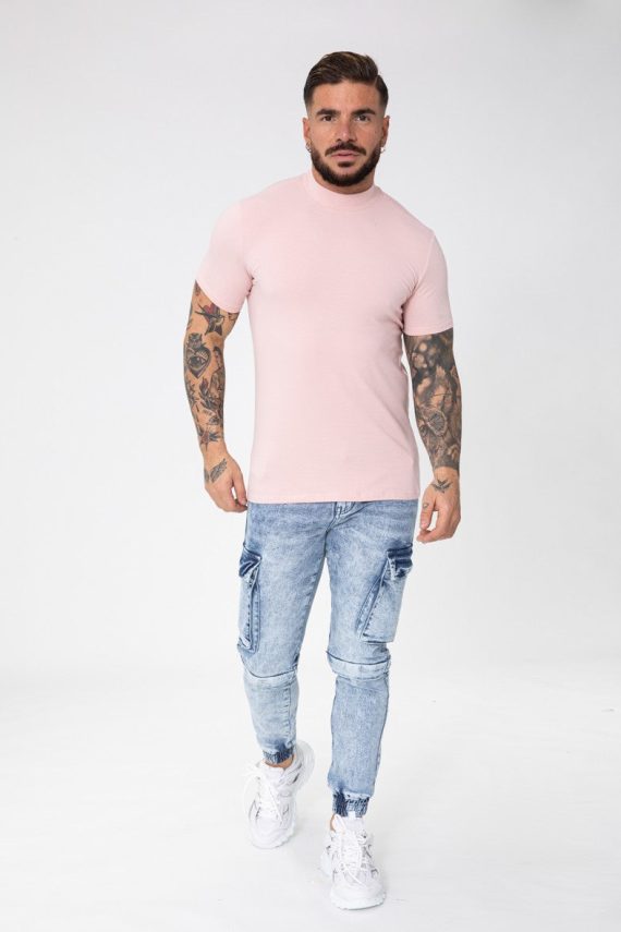 Basic T-shirt met hoge hals