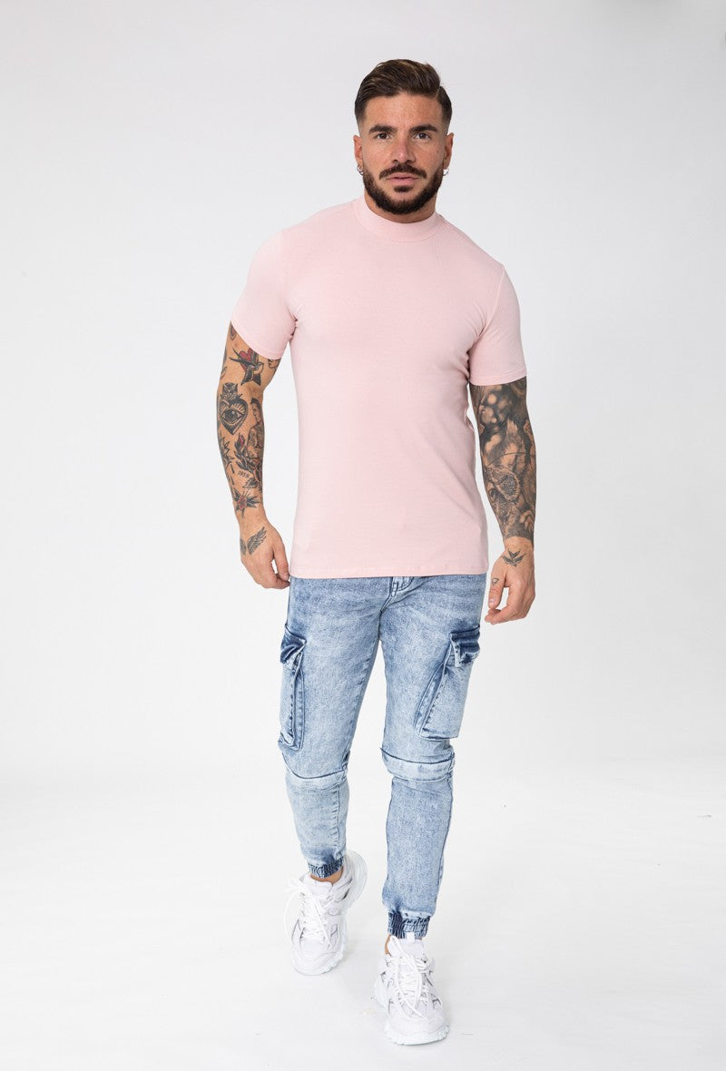 Basic T-shirt met hoge hals