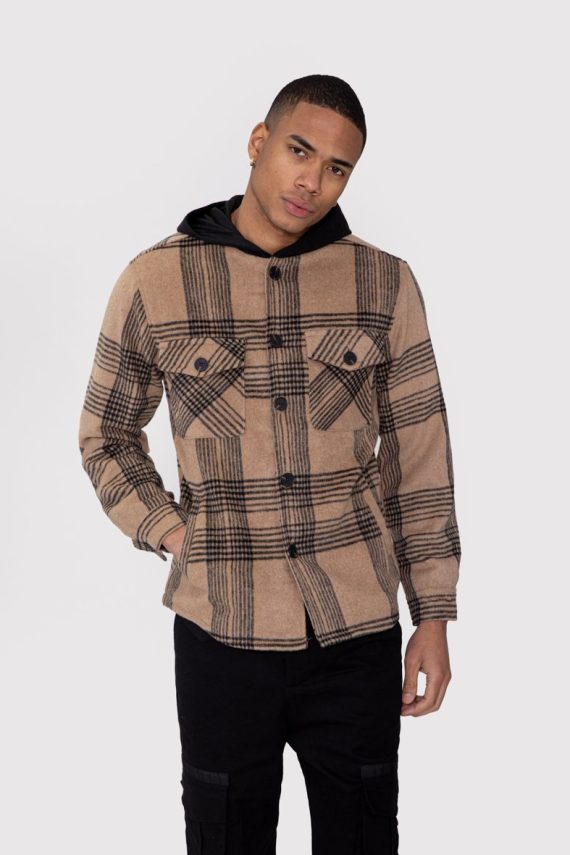 Capuchonjack met ruitjesmotief