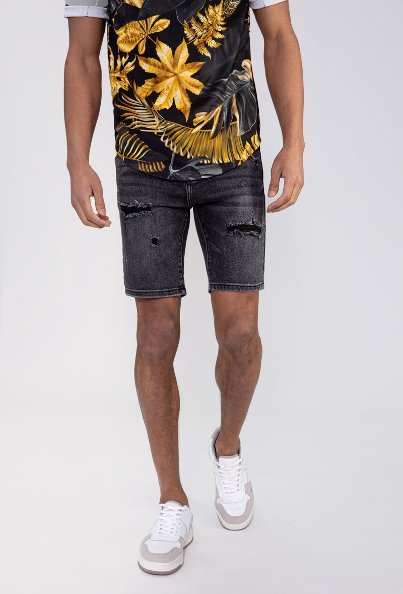 Gescheurde stretch denim shorts - Afbeelding 4