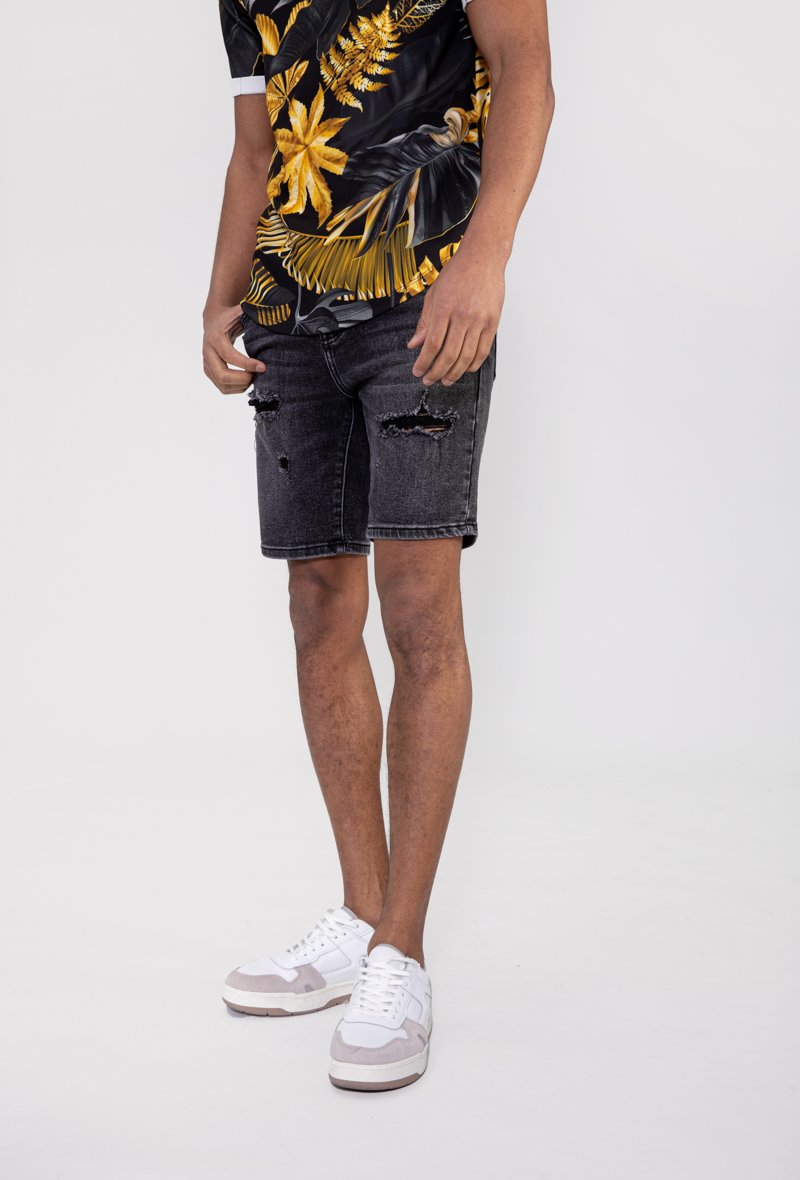 Gescheurde stretch denim shorts - Afbeelding 7