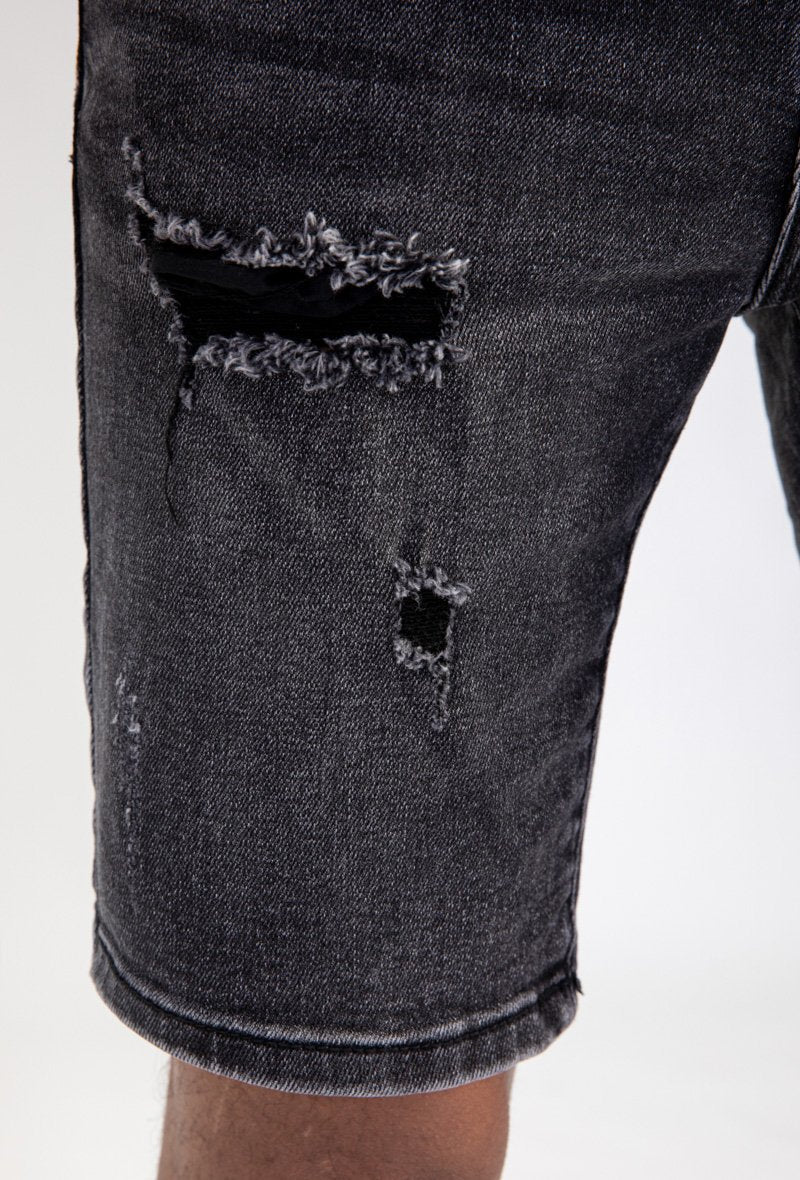 Gescheurde stretch denim shorts - Afbeelding 6