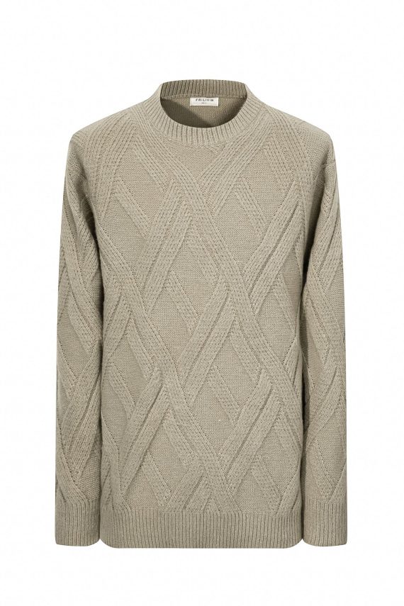 Dikke kabelgebreide trui