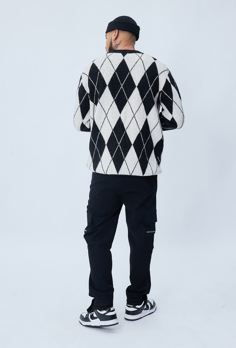 Gebreide trui met ruitpatroon - Afbeelding 6