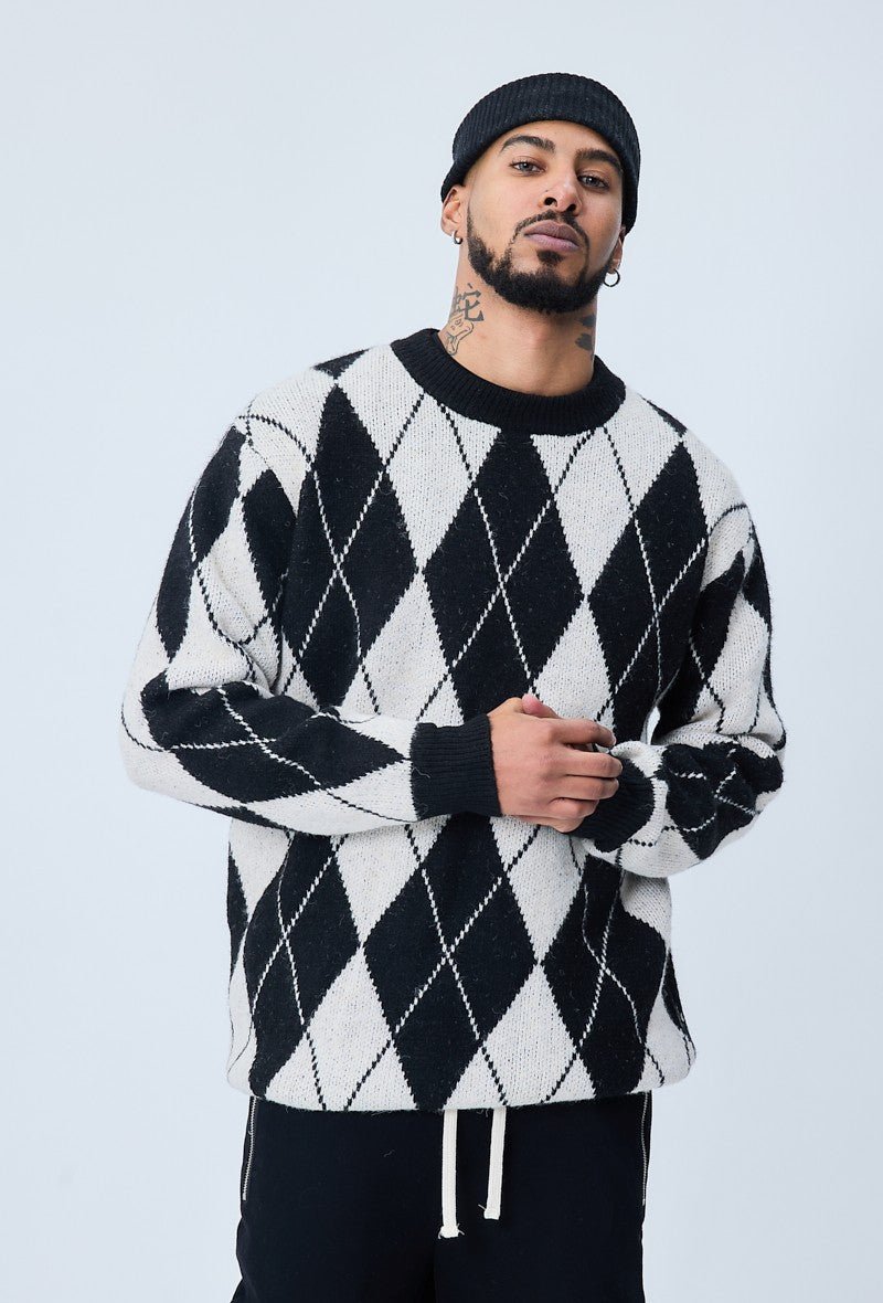 Gebreide trui met ruitpatroon - Afbeelding 7