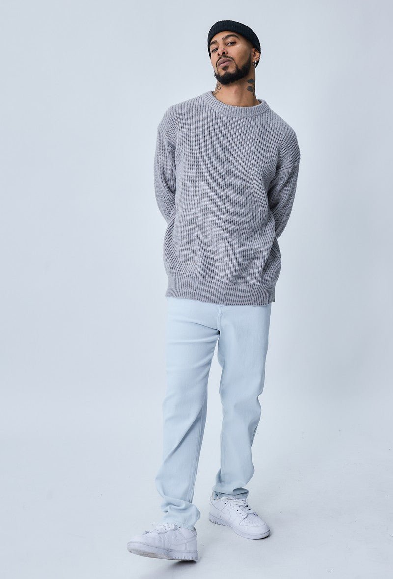 Geribbelde gebreide trui met heide-effect