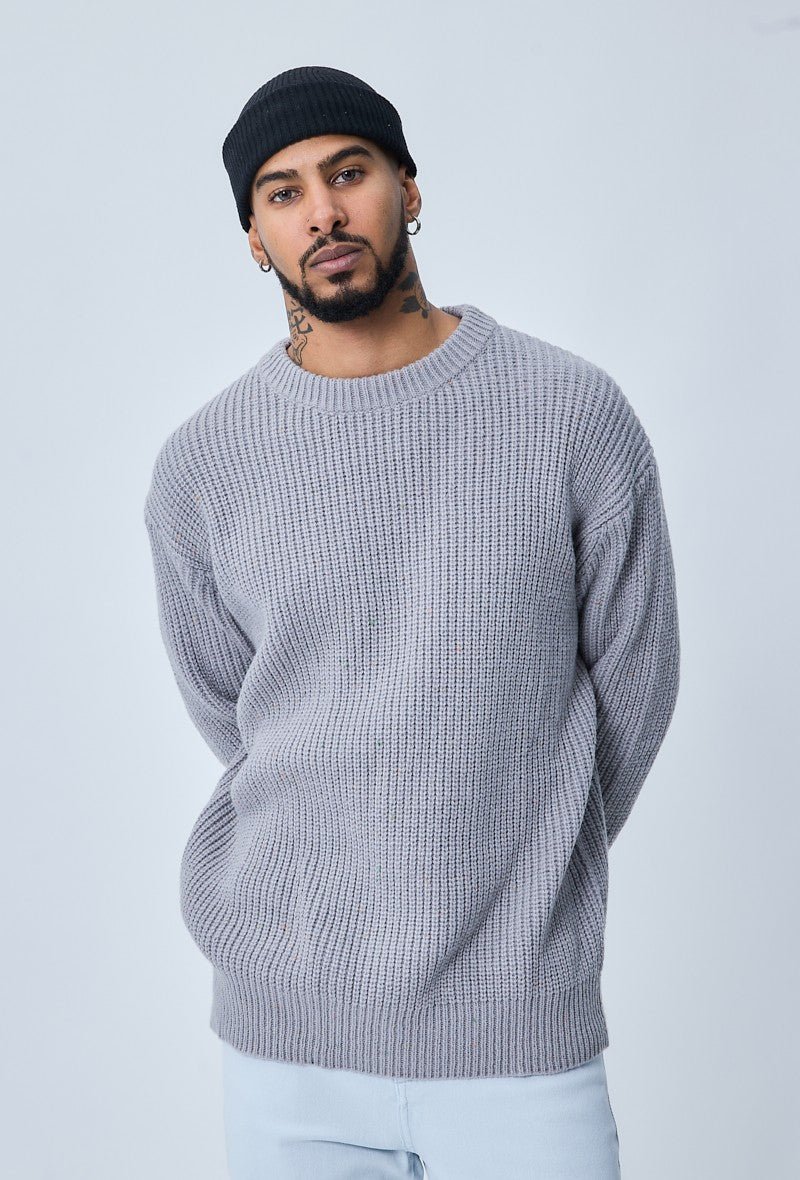 Geribbelde gebreide trui met heide-effect - Afbeelding 4