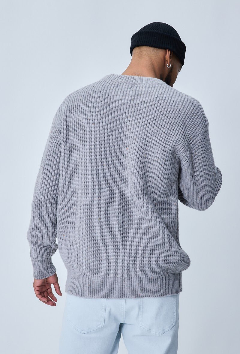 Geribbelde gebreide trui met heide-effect - Afbeelding 2