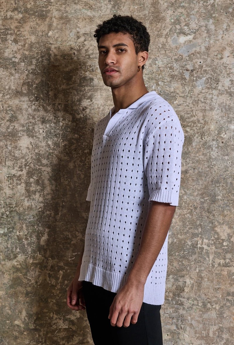 Poloshirt met korte mouwen en gaten - Afbeelding 7