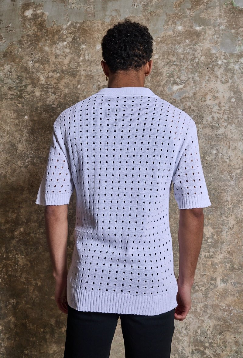 Poloshirt met korte mouwen en gaten - Afbeelding 2