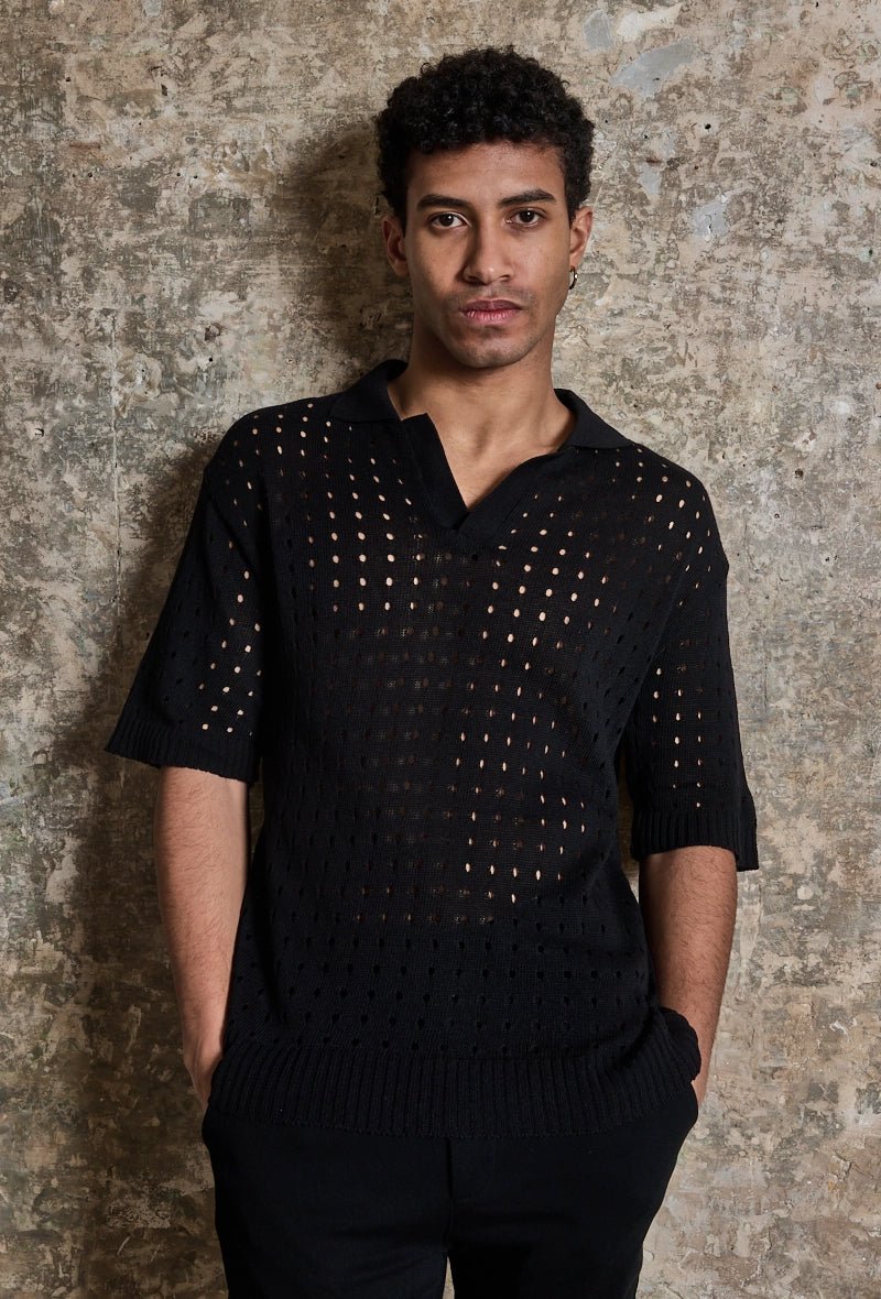 Poloshirt met korte mouwen en gaten