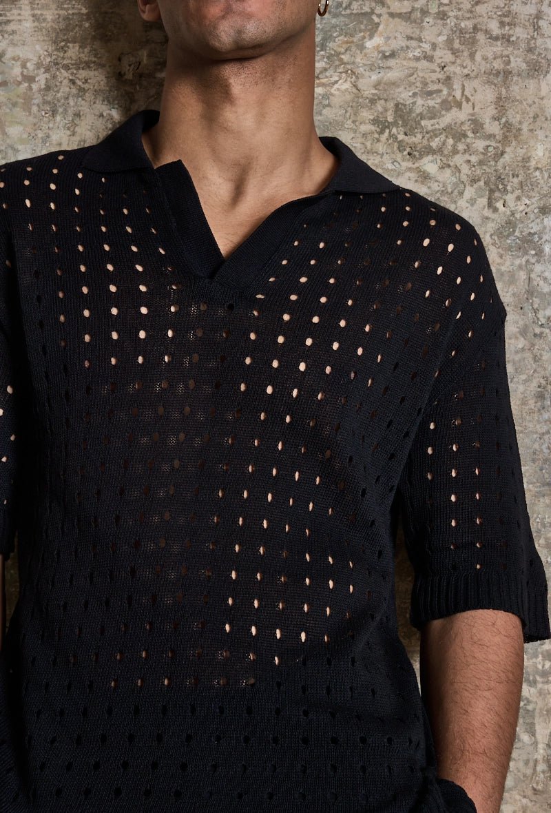 Poloshirt met korte mouwen en gaten - Afbeelding 3