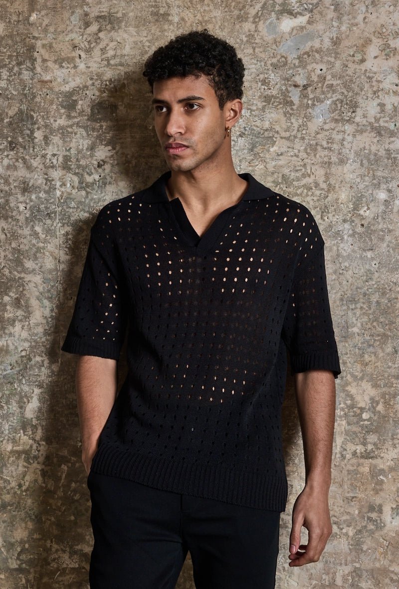 Poloshirt met korte mouwen en gaten - Afbeelding 6