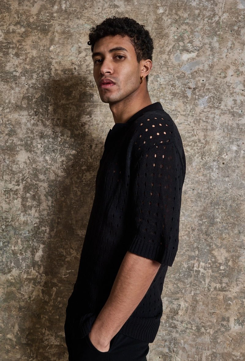 Poloshirt met korte mouwen en gaten - Afbeelding 4