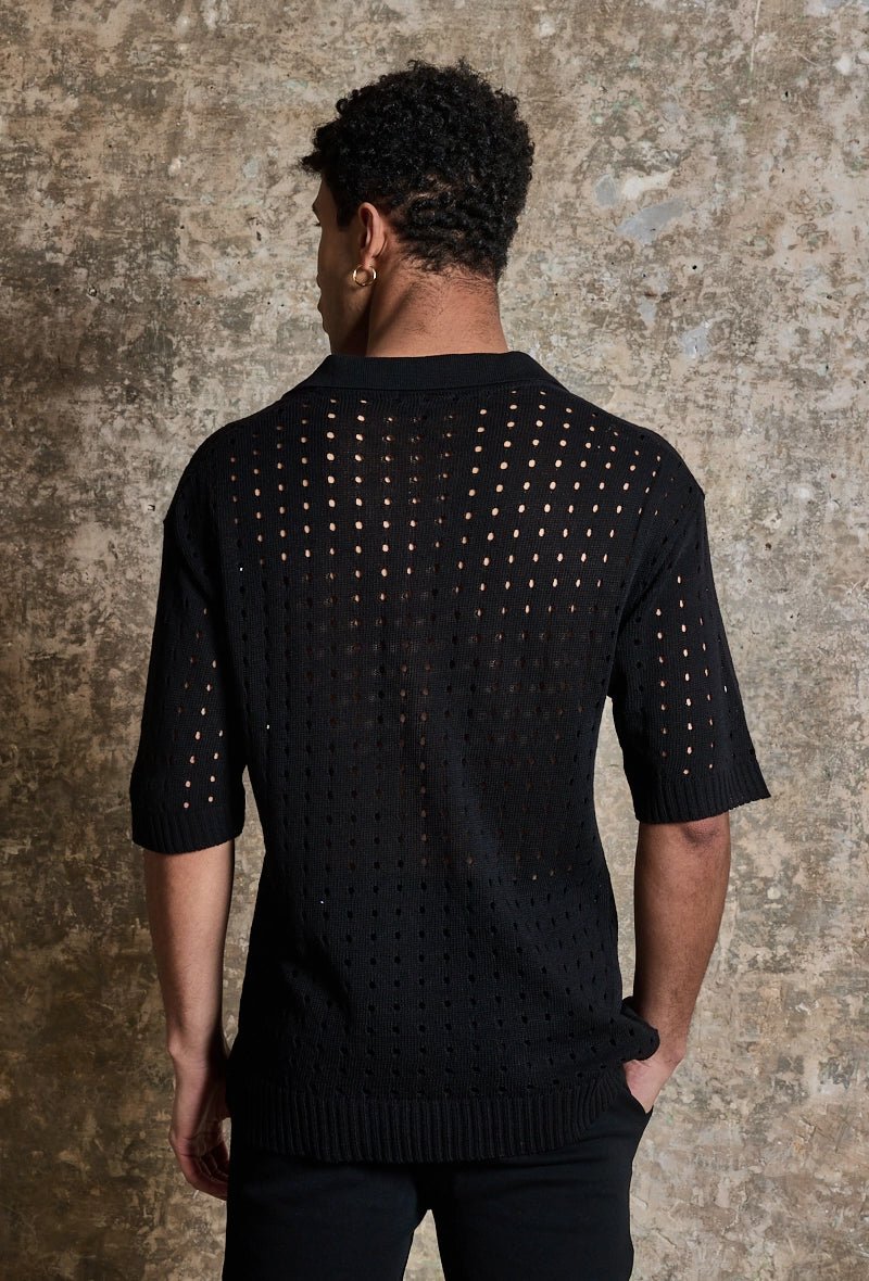 Poloshirt met korte mouwen en gaten - Afbeelding 2