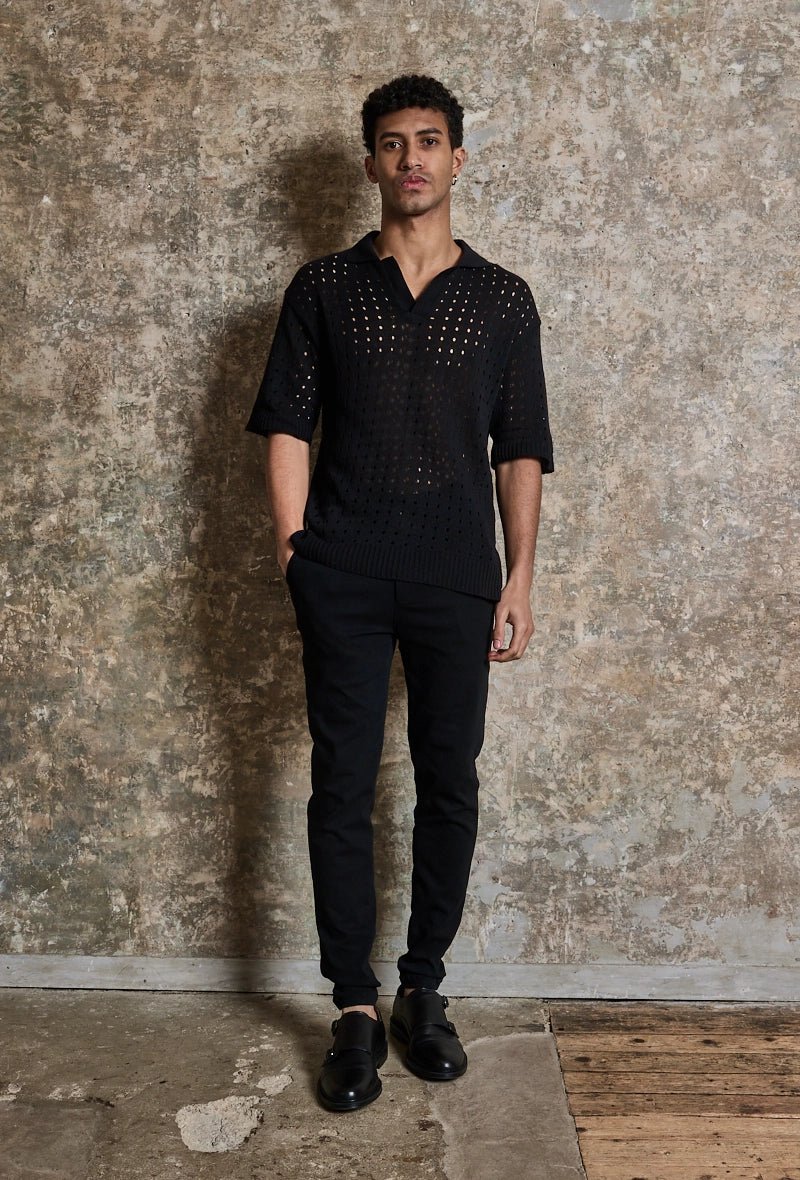 Poloshirt met korte mouwen en gaten - Afbeelding 5