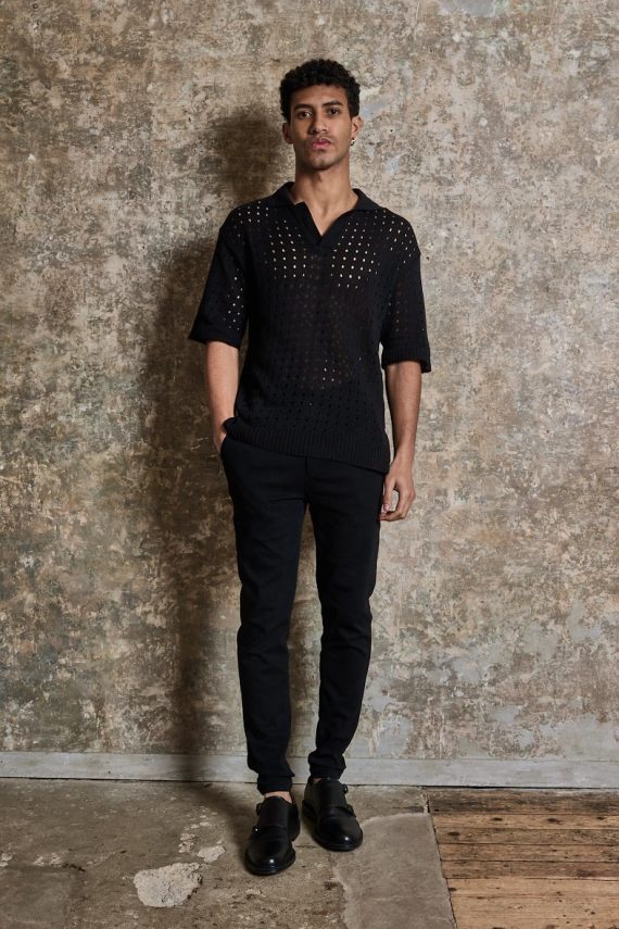 Poloshirt met korte mouwen en gaten