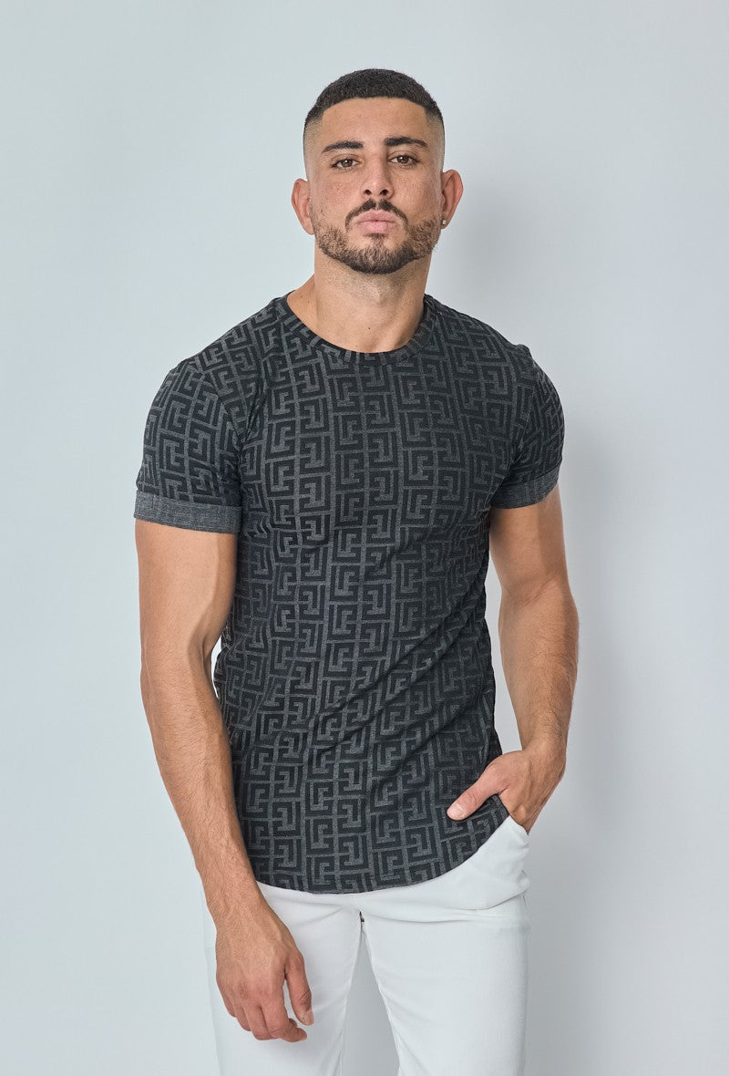 T-shirt met barokpatroon - Afbeelding 4