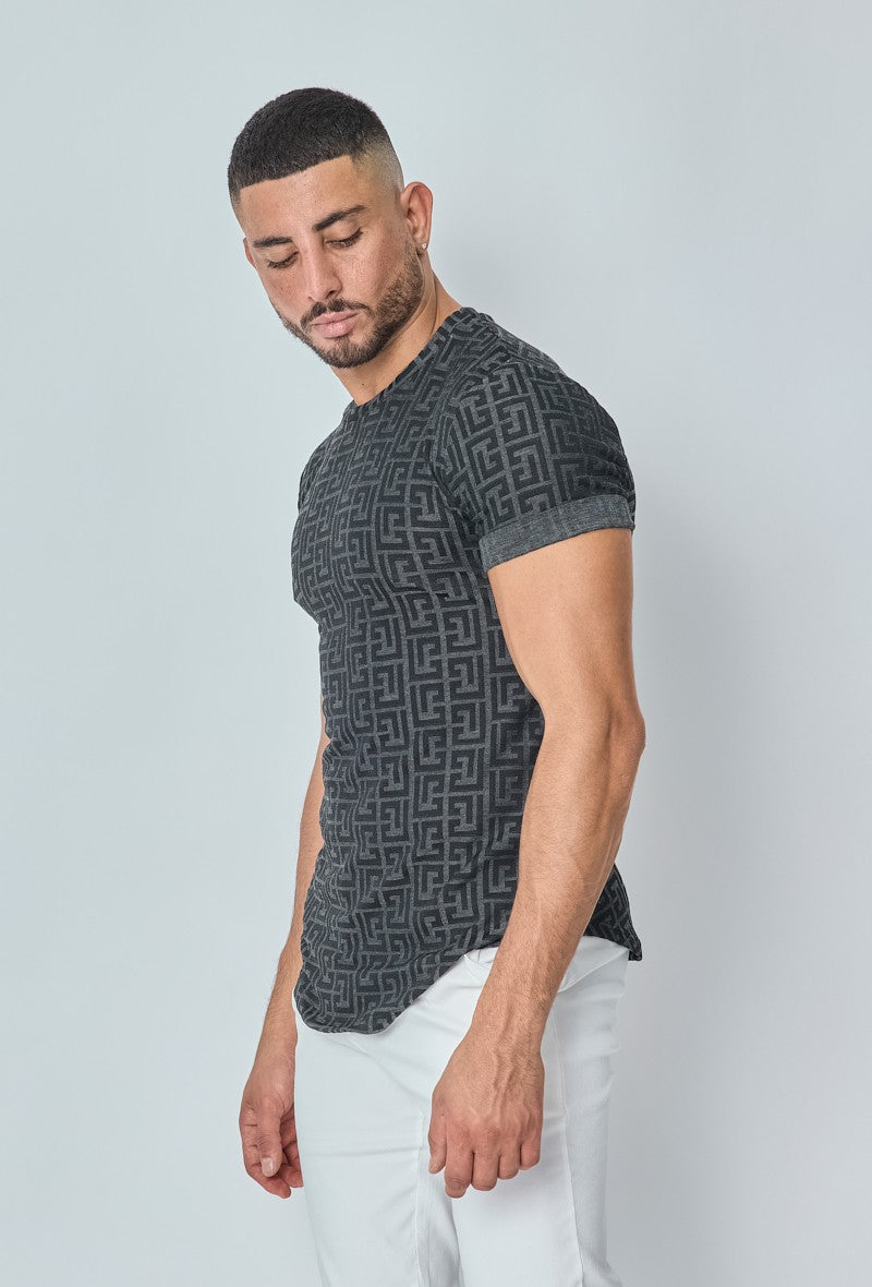 T-shirt met barokpatroon - Afbeelding 3