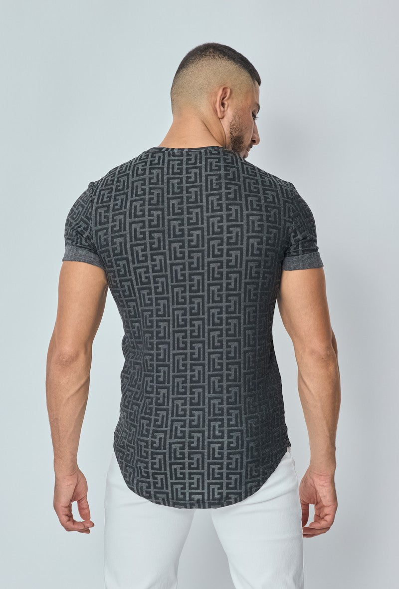 T-shirt met barokpatroon - Afbeelding 2