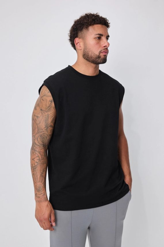 Oversized mouwloos t-shirt