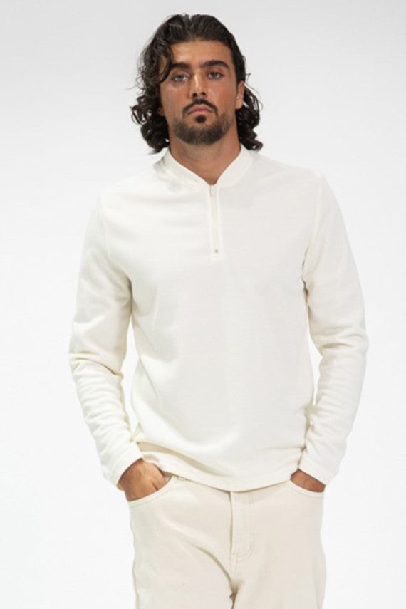 Effen poloshirt met lange mouwen