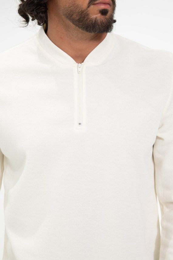 Effen poloshirt met lange mouwen