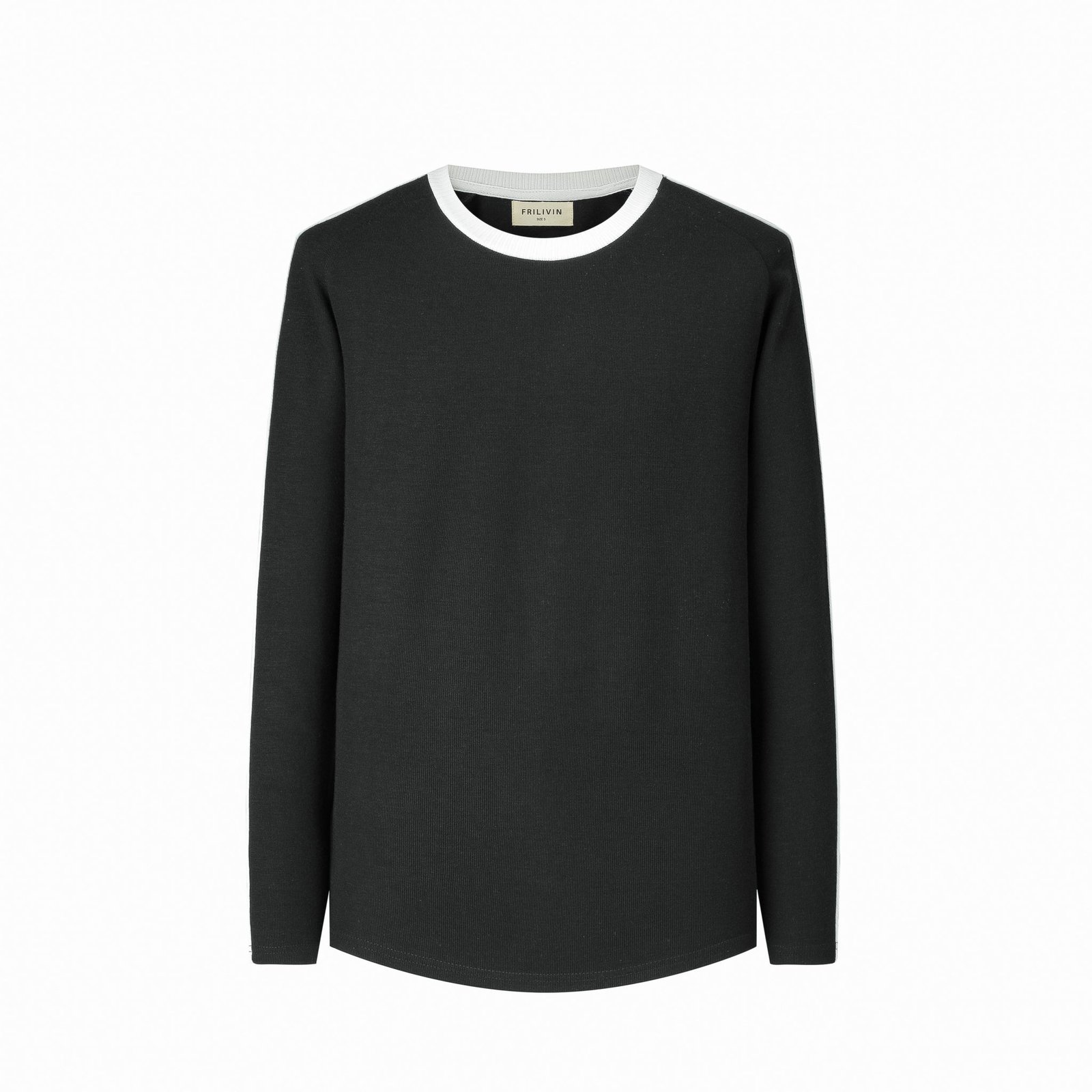 Effen ronde dunne effen trui met truihals - Afbeelding 4