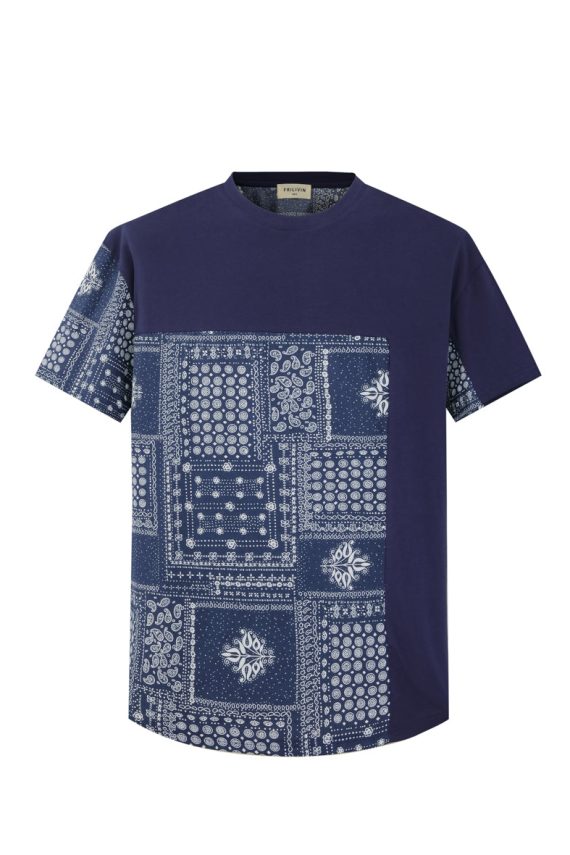 T-shirt met korte mouwen en bandana-patroon