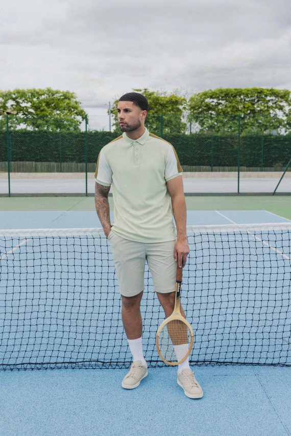 Driekleurig poloshirt met korte mouwen