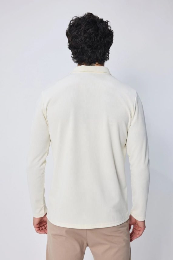 Poloshirt met lange mouwen en kraag met ritssluiting