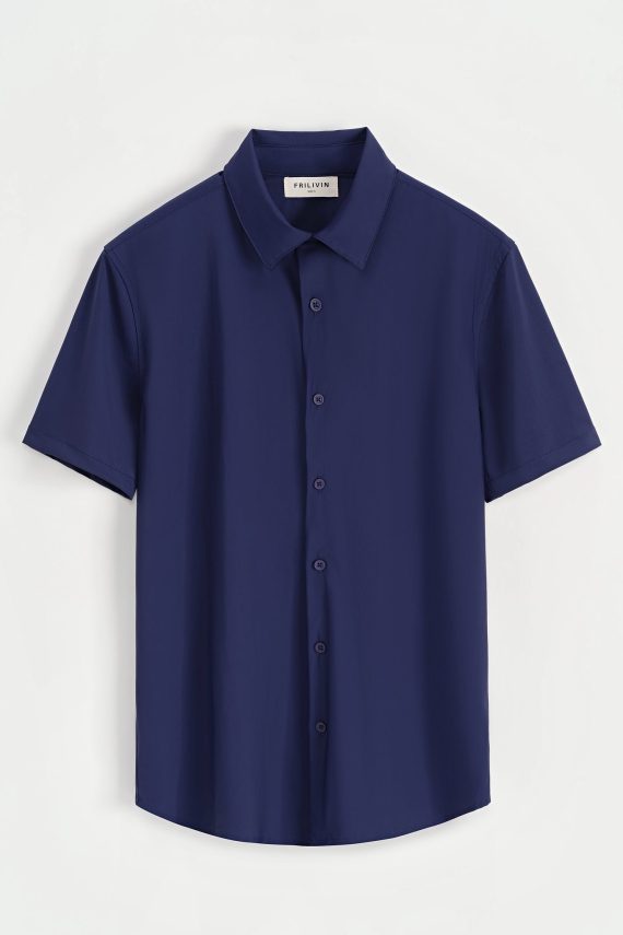 Effen poloshirt met korte mouwen en open kraag