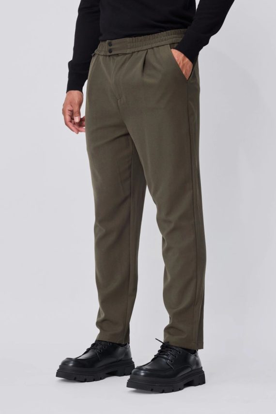 Nette effen herenbroek met zijzakken