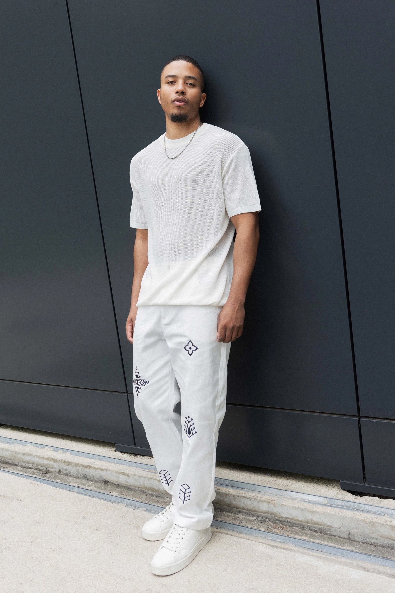 Plain short-sleeved knit T-shirt - Afbeelding 3