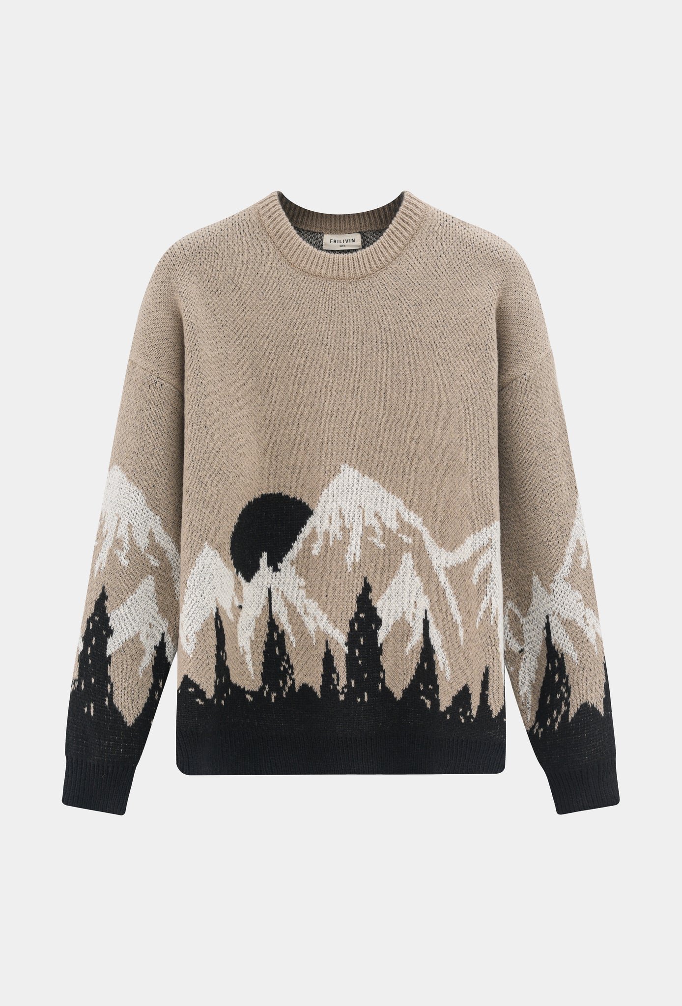 Trui met ronde hals en netpatroon in de bergen - Afbeelding 7