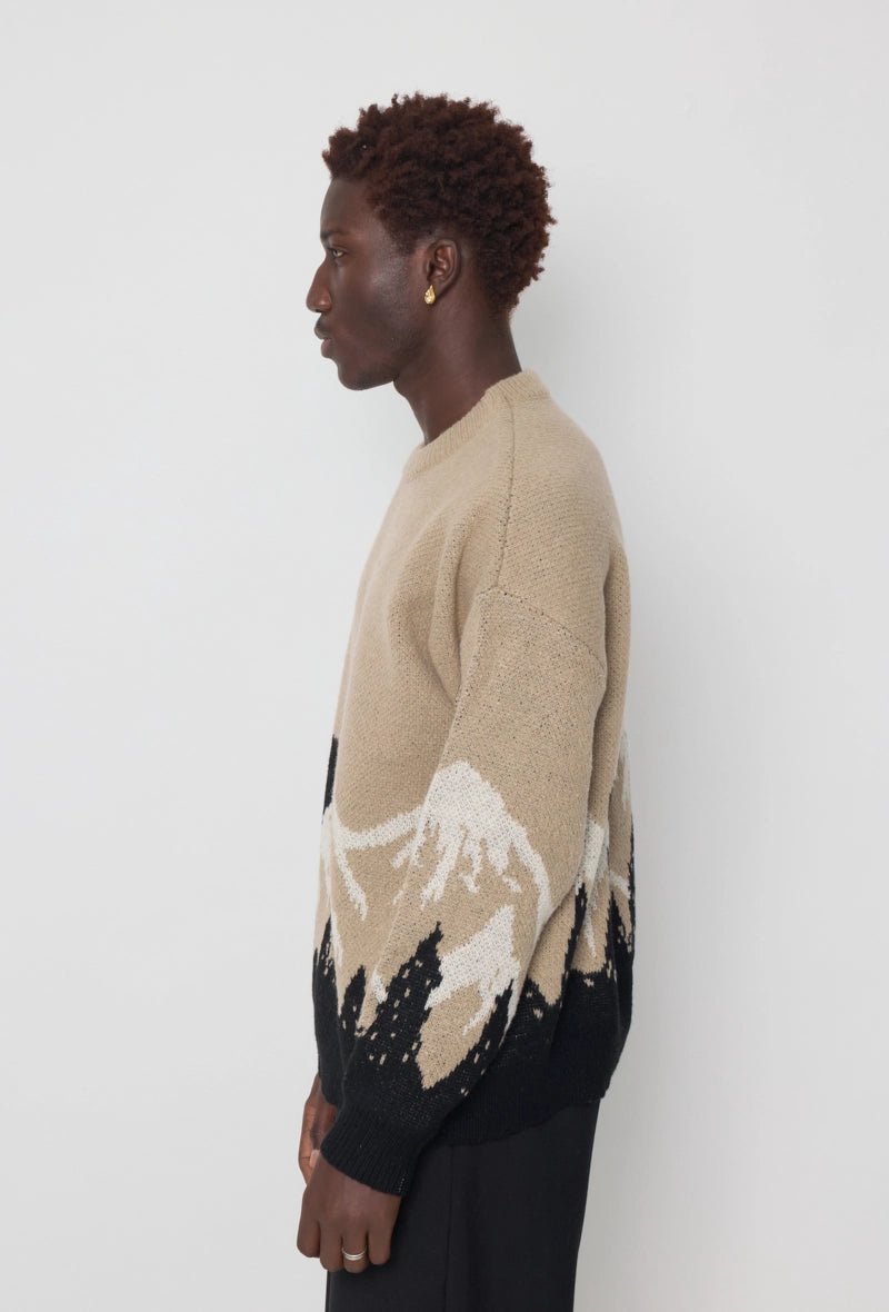 Trui met ronde hals en netpatroon in de bergen - Afbeelding 6