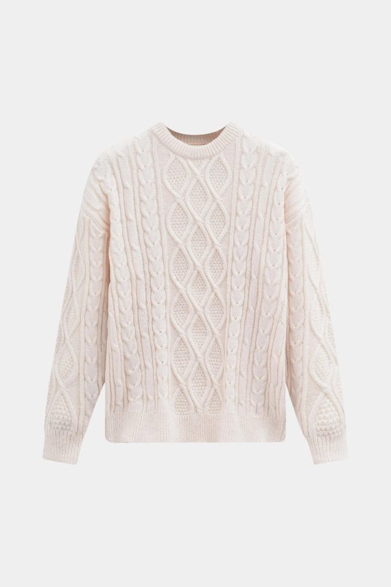 Gevlochten trui met ronde hals