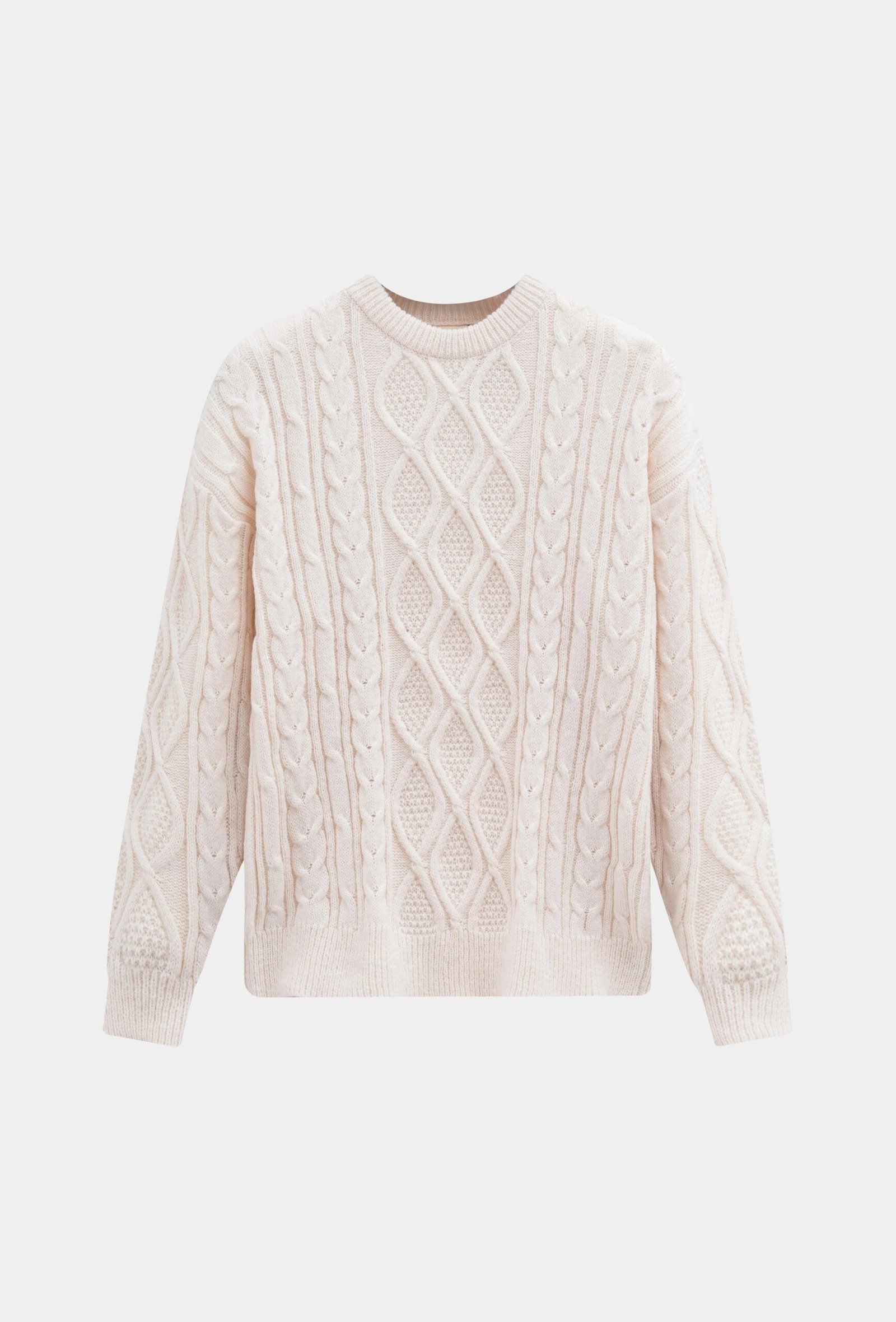 Gevlochten trui met ronde hals