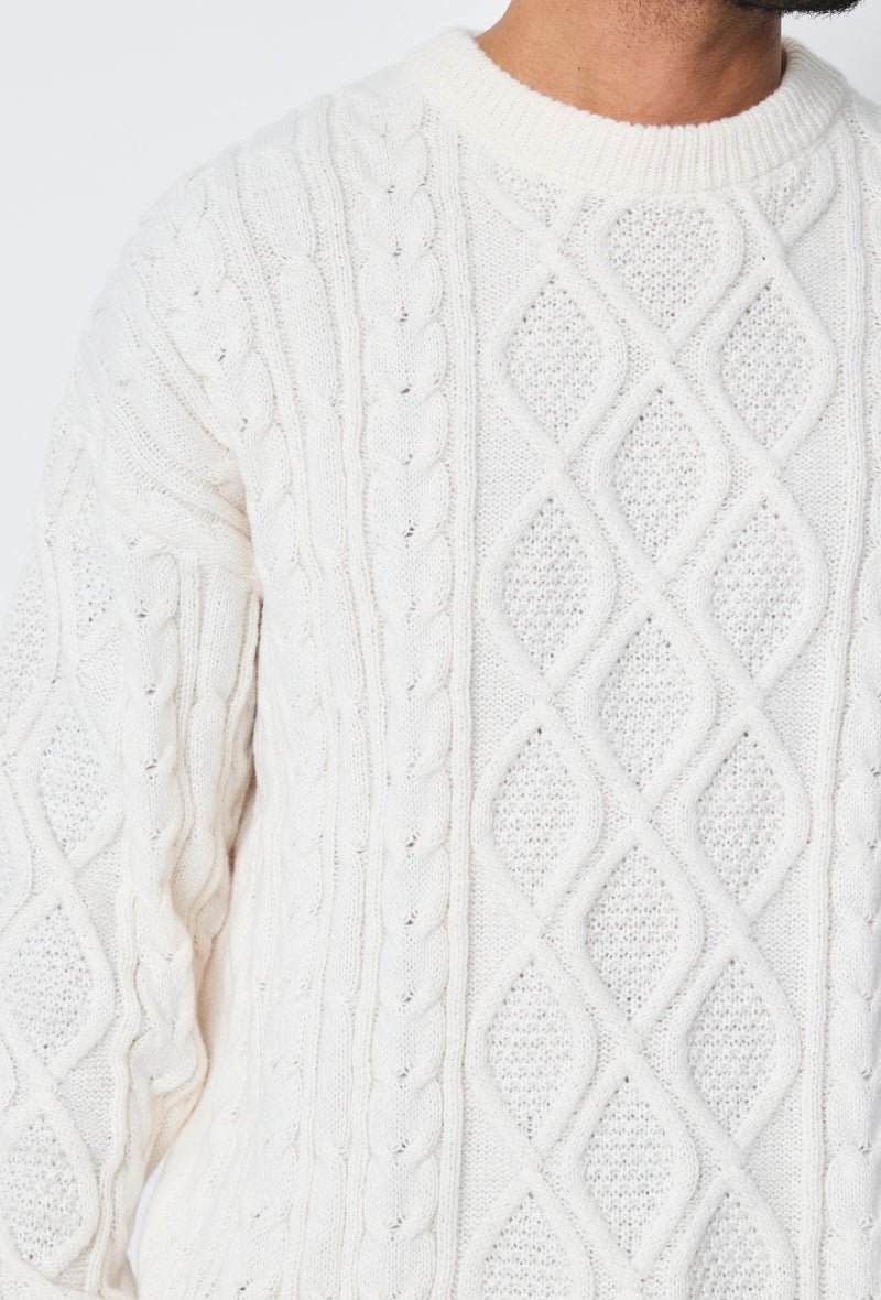Gevlochten trui met ronde hals - Afbeelding 4