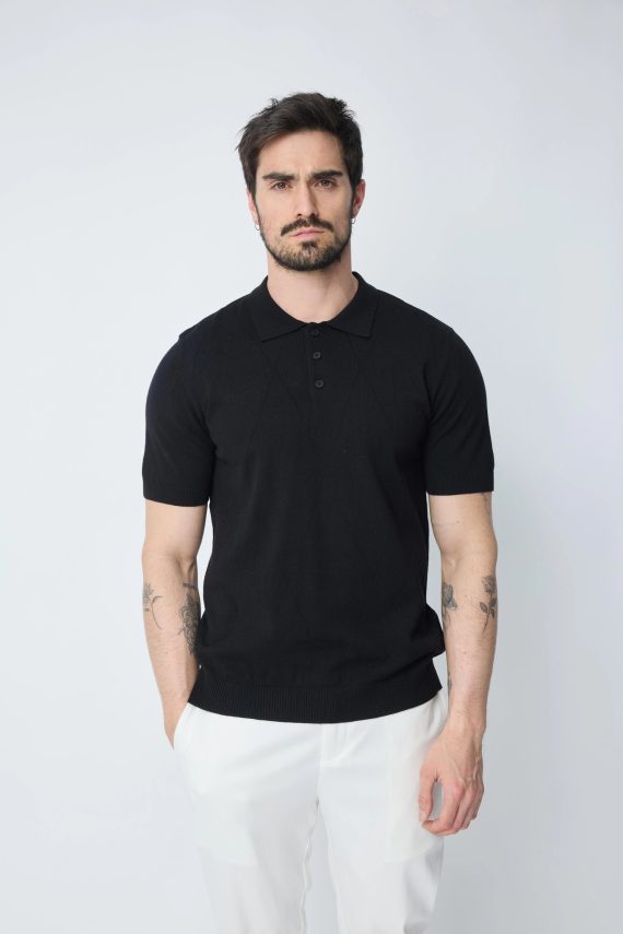 Effen poloshirt met korte mouwen