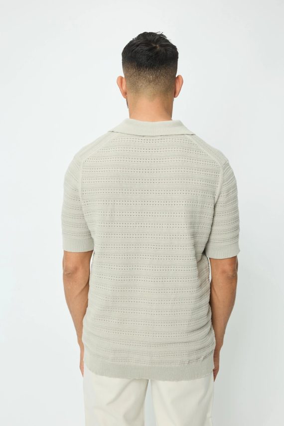 Basic poloshirt met open kraag en manchetten