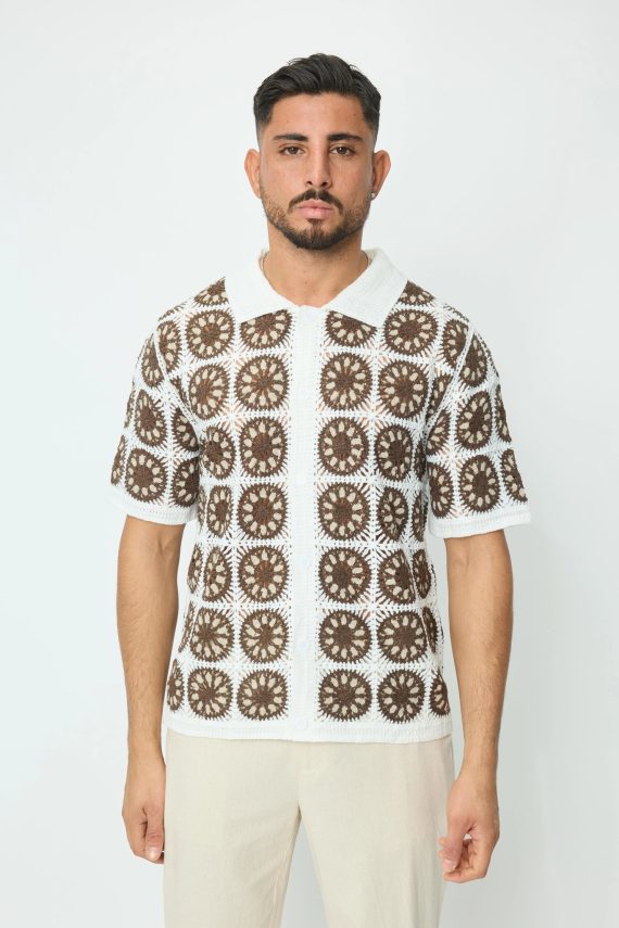 Kort mouwen shirt in doorschijnende tricot